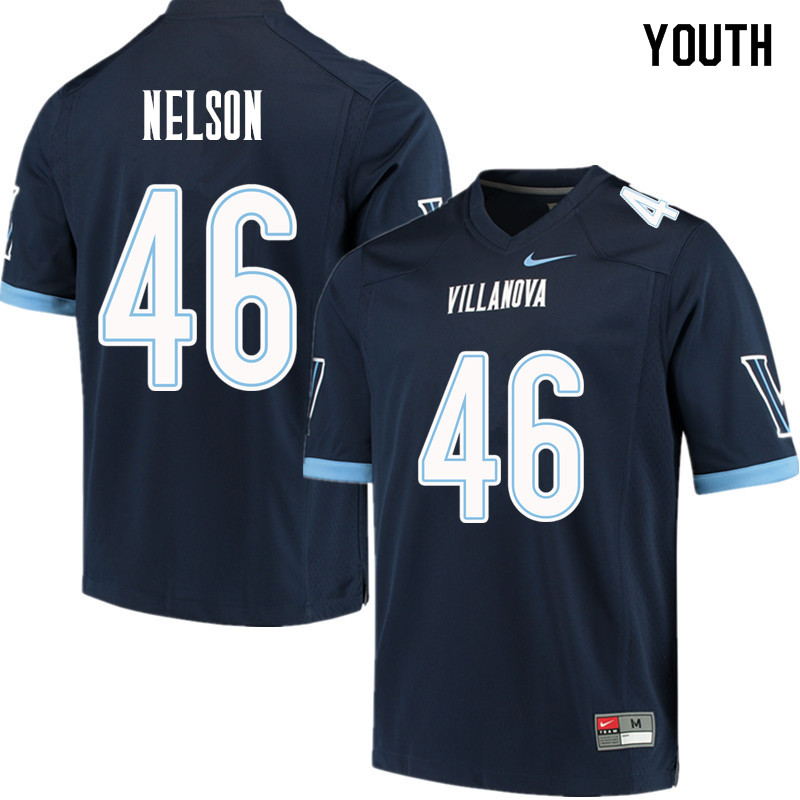 Youth #46 Jared Nelson Villanova Wildcats College Football Jerseys Sale-Navy